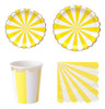 Platos A Rayas Con Borde Ondulado Color Amarillo 1