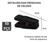 50 Presilhas De Veludo Preto P/ Cabides Saia Calça Blusinha 2