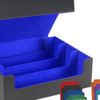 Caixa De Baralho Para Cartas De Forro Preto Azul 2
