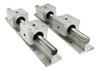 Kit 2 Guias Lineales Templadas Soportadas Rodamientos Sbr 20 0