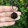 Geométria Sagrada. Dije De Obsidiana Negra Hexaedro. Solidos 1