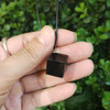Geométria Sagrada. Dije De Obsidiana Negra Hexaedro. Solidos 3