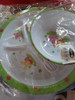Plato Bb, Juego Compotera Y Cubiertos Melanina Redondo 1