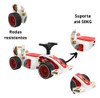 Carrinho Infantil  Menino Menina Rolimã Volante Kart Branco 2