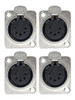 Cess 5 Pines Xlr Hembra Conector De Enchufe Panel/montaje En 0