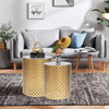 Homebeez End Tables Set Of 2 Gold Nesting Side Coffee Table 1