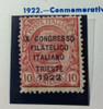 Estampilla Reino De Italia 1922 Cong Filat. 10 Cent. Yt. 117 0