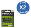 Combo X2 Pilas Philco Aa Blister 4 Unidades 1