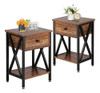 Vecelo Modern X-design Night Stand, Versatile Nightstands, E 0