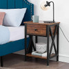 Vecelo Modern X-design Night Stand, Versatile Nightstands, E 2