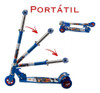 Patinete Azul Dobrável Infantil Corrida Divertida 7 8 9 Anos 1