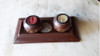 Portavelas Madera Con 2 Candelabros Madera 0