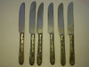 Antiguos Cuchillos Bronce Labrados De Postre Leer 4
