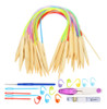 Tubo Colorido De Bambu De Ponta Dupla Com Agulha Circular De 1