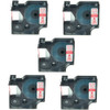 5pk 45015 Rojo En La Etiqueta Blanca Cinta 12mm Para Dymo D1 0