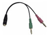 Adaptador Estereo 2 Miniplug M 3.5 A 1 Miniplug H 3.5 3
