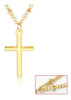 Oro Plateado Simple Pequeña Pequeña Cruz Colgante Collar De 3