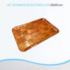 Set X4 Bandejas Rectangulares Mesa Madera Laminada 20x30cm 2