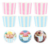 Copos De Papel Listrado Colorido Para Cupcake Liner 100 Unid 5