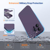 Funda Compatible iPhone 14 Pro Max + Protecciones. Violeta. 3
