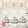 Kit Imprimible Margaritas Crema Pastel Cumpleaños Babyshower 1