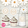 Kit Imprimible Margaritas Crema Pastel Cumpleaños Babyshower 4
