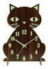 Relógio De Parede Luminoso Silencioso Cat De Madeira Cor De 0