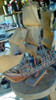 Antiguo Barco A Escala Artesanal Vintage Decoracion 1