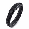 Cool Mens Simple Trenzado Pulsera Cuero Brazalete Brazalete 0