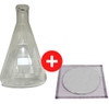 Erlenmeyer 3.000ml Vidro Boro 3.3 + Tela De Arame 26x26cm 1