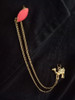 Prendedor Con Cadena Camello Y Gema  Para Camisa 3