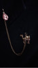 Prendedor Con Cadena Camello Y Gema  Para Camisa 7