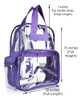 Dalix Small Clear Backpack Bag En Púrpura 3