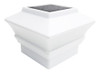 Iglow White Outdoor Garden 4 X 4 Solar Led Post Deck Cap Squ 1