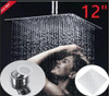 12 Cuadrados De Acero Inoxidable Lluvia Cabeza Cromo Baño Ro 0