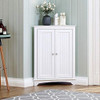 Spirich Home Floor Corner Cabinet Con Dos Puertas Y Estantes 0