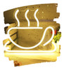 Cartel Taza Humeante Neon Led Acrilico Transparente 0