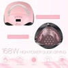 Lámpara De Uñas Led Chansbo De 168 W, Luz De Curado Uv De 36 2
