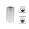 Soquete Estriado Encaixe 1/2 Pols Crv 15mm Aço Cromo Vanádio 0