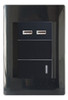 Llave De Luz Kalop Completa Usb Doble Y 1 Punto Color Negro 1