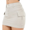 Saia Feminina Curta Cargo Mini Cintura Alta Com Lycra 1