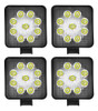 Juego X4 Faros Proyector 27w 9 Led Cuadrado 4x4 Moto Premium 0