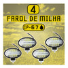 Farol Kit 4x Auxiliar Milha Led Oval 144w Branco 12v 24v 1