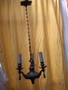 Antigua Araña De Bronce Tres Luces - C 1920 2