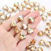 Piedras Corazon Engarzadas 12mm Cristal Champagne 50u 1