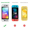 Funda Con Portect Pant Y Thumb Grips Para Nintendo Oled Rosa 1