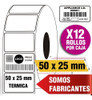 Etiquetas Termicas 50 X 25 Mm Para Td-4410d Pack X 12! 1