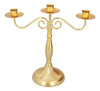 Castiçal Decorativo Dourado Com Três Cabeças 1