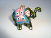 Chaveiro Indiano Artesanal Elefante Resina Pintado Verde Fol 6