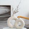 Florero Delicado Moderno Circular Ceramica Arenada Mediano 2